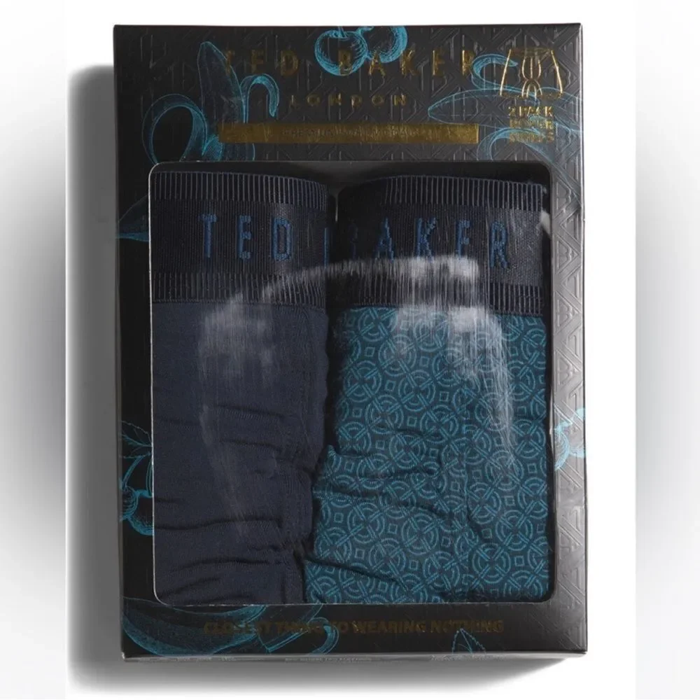 Ted Baker S-XL Multicolored Black Navy Blue Teal Boxer Briefs